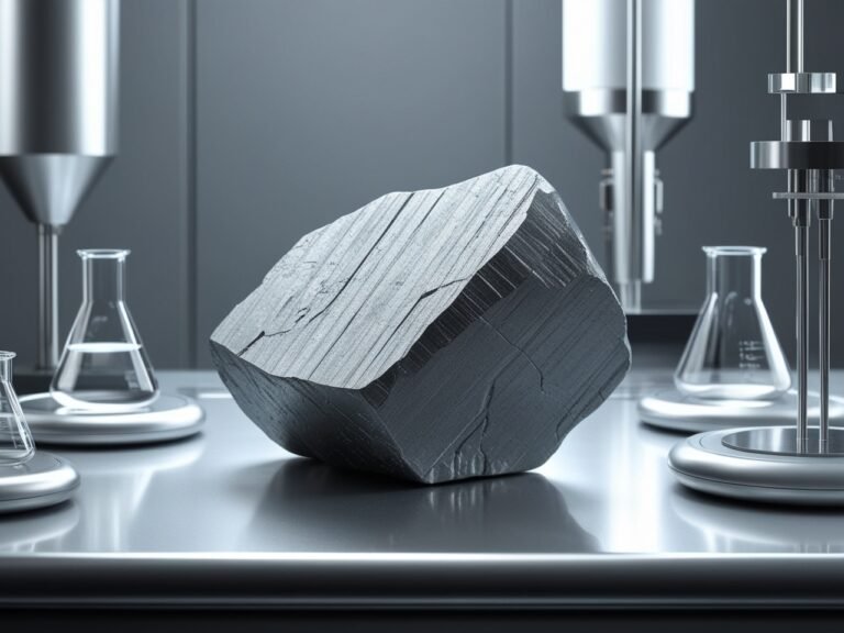 Graphite rock in a laboratory AI generated image